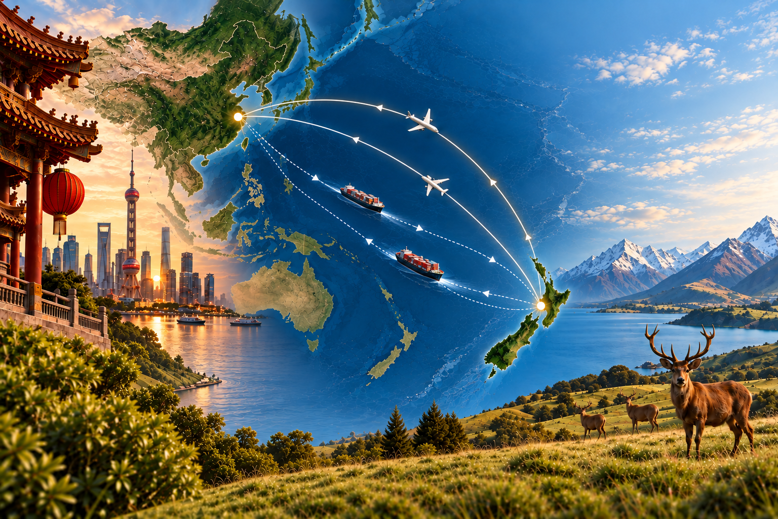 Deer Links connection between New Zealand and China